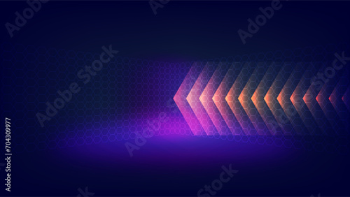 Creative abstract technology background with polygon shapes, lines and dots. Modern trendy design. Blockchain technology composition. Vector illustration eps10 photo