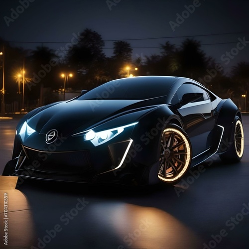 AI sports car  black car