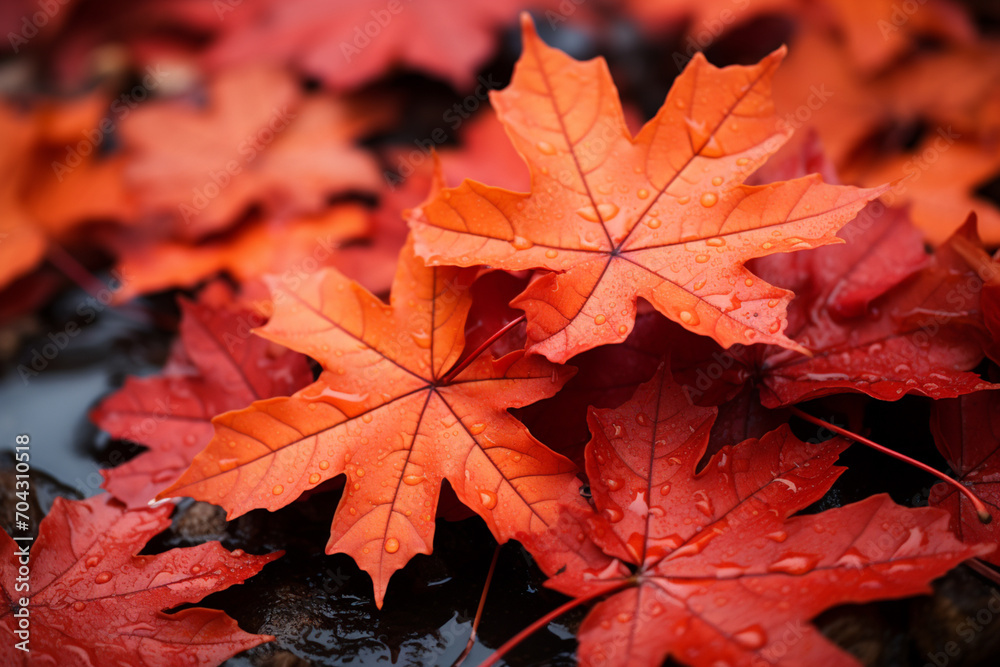 Maple leaf - Red and orange abstract shapes symbolizing fall. Maple leaf - Red and orange abstract shapes symbolizing fall.