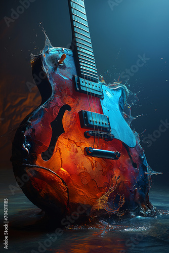 Abstract Electric Guitar Unveiled Through Digital Art Mastery