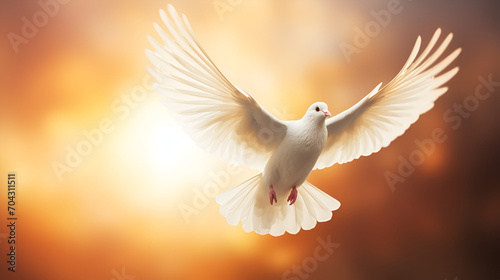 Dove as the symbol of peace, hope, and peace concepts, generative ai