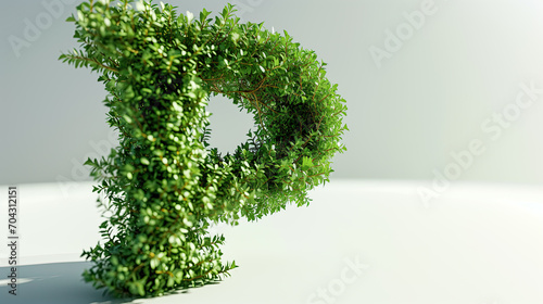 letter P made out of plants 
