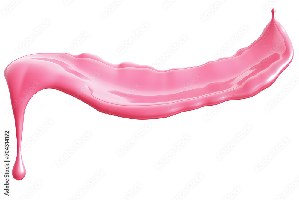 Smooth glossy pink liquid cream splash isolated on white background Smooth glossy pink liquid cream splash isolated on white background