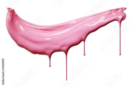 Smooth glossy pink liquid cream splash isolated on white background