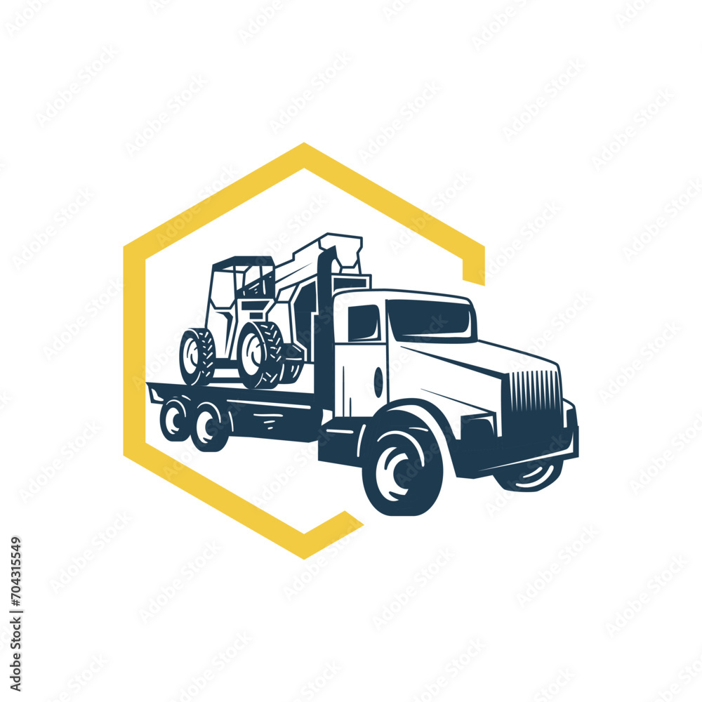 truck transport logo design vector