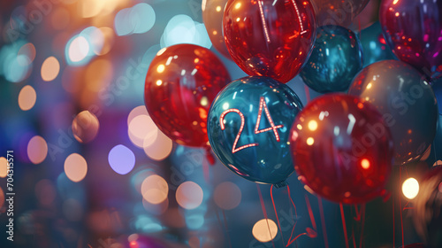 balloons with number 24 on them