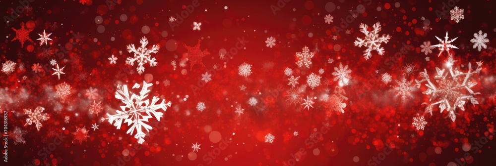 Natural Winter Christmas background with sky, heavy snowfall, snowflakes in different shapes and forms, snowdrifts.