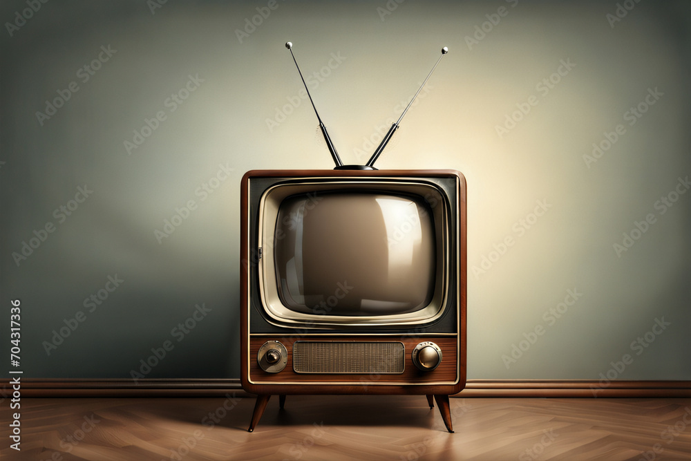 TV im Retro Sti mit Werbefläche