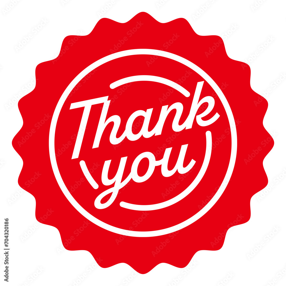 Thank You Sticker round label red Thank You Sticker round label red