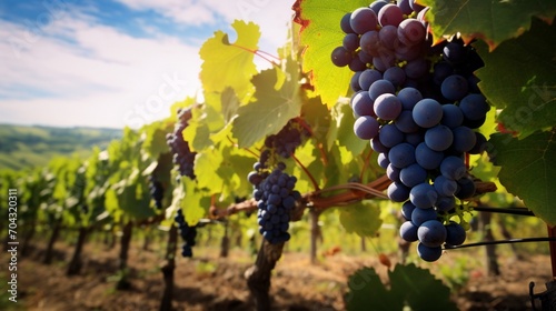 A vineyard background. Grape cultivation. Agricultural landscape