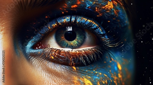 Photo of colorful eye. Close up. Optical beauty