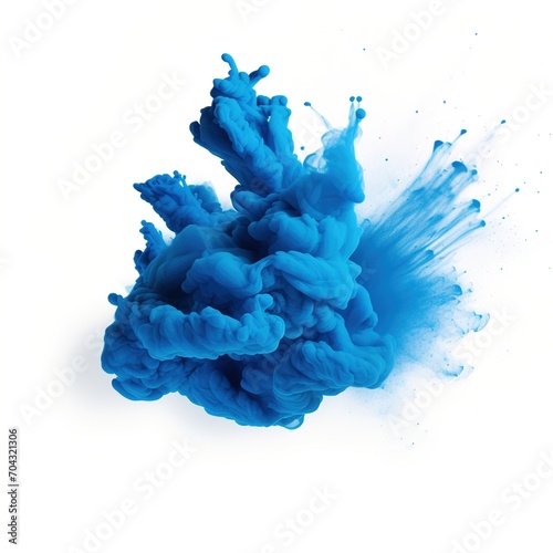 Blue Ink Drop In Water