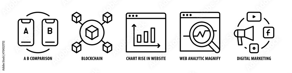 Website, Blog, Startup rocket lunch, Globe In Hand, Video Ads, Artboard 16 editable stroke outline icons set isolated on white background flat vector illustration. Website, Blog, Startup rocket lunch, Globe In Hand, Video Ads, Artboard 16 editable stroke outline icons set isolated on white background flat vector illustration.