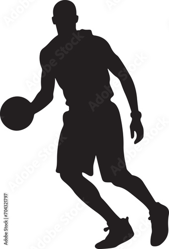 Solid Black Silhouette Of A Basketball Player