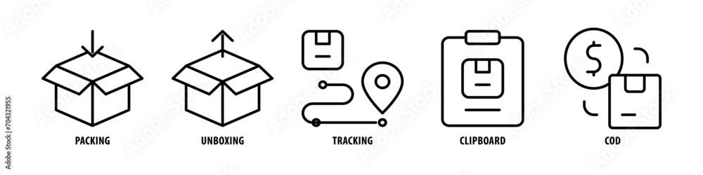 Warehouse, Stock, Checklist, Air Delivery, Web editable stroke outline icons set isolated on white background flat vector illustration. Warehouse, Stock, Checklist, Air Delivery, Web editable stroke outline icons set isolated on white background flat vector illustration.