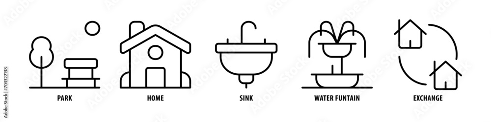 Blue Print, Mobile Apps, Billboard, Computer, Laptop editable stroke outline icons set isolated on white background flat vector illustration. Blue Print, Mobile Apps, Billboard, Computer, Laptop editable stroke outline icons set isolated on white background flat vector illustration.