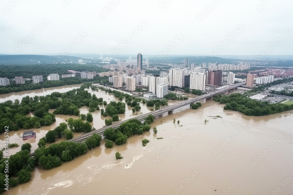 Ecological disaster destructive flood in ancient ancient city on streets. Ecological disaster destructive flood in ancient ancient city on streets.