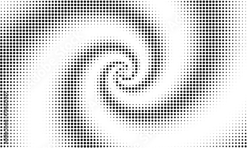 Dot pattern. Abstract spiral pattern. Halftone faded grid. Small point fadew texture. Digital black fading points isolated on white background