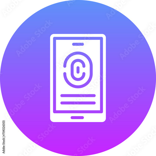 Mobile Fingerprint Lock Icon