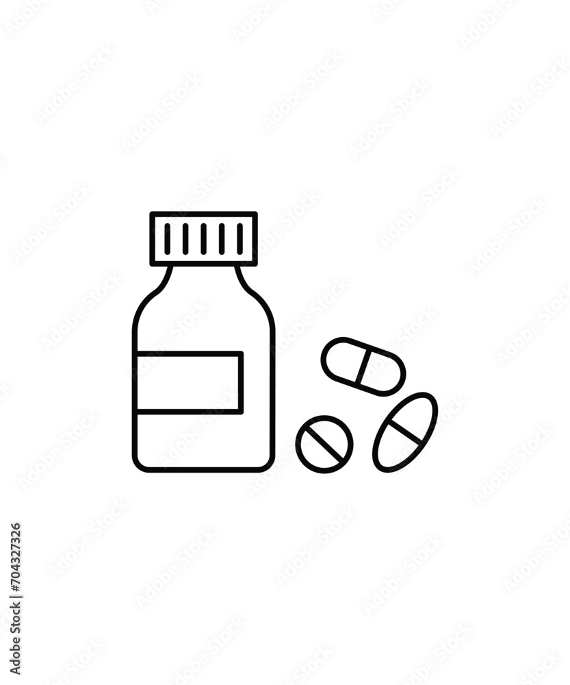 medicine bottle icon, vector best line icon.