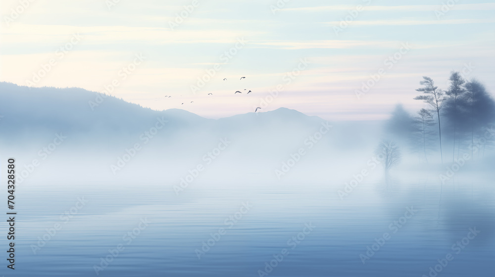 Abstract Misty Morning Serenity