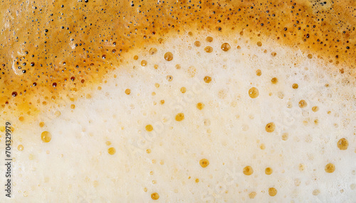 Close up of latte coffee foam texture