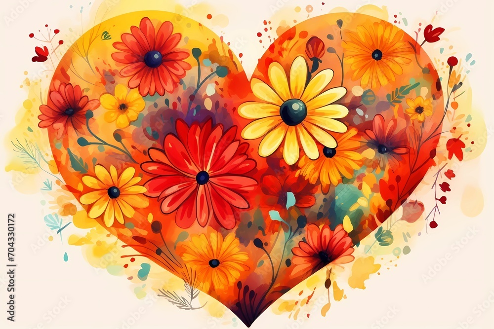 a heart for Valentine's day, a romantic postcard template