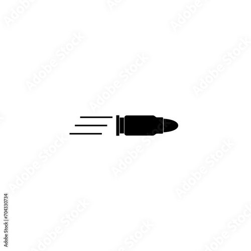 Flying bullet design isolated on white background
