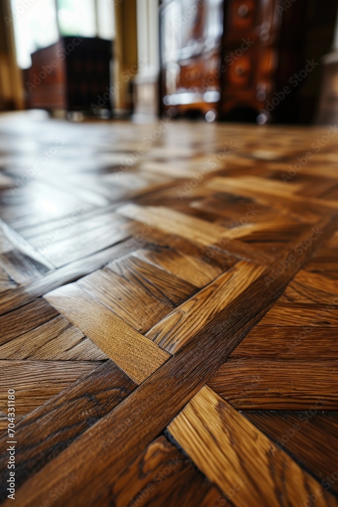 A detailed view of the wooden floor in a living room. Suitable for interior design and home renovation concepts A detailed view of the wooden floor in a living room. Suitable for interior design and home renovation concepts
