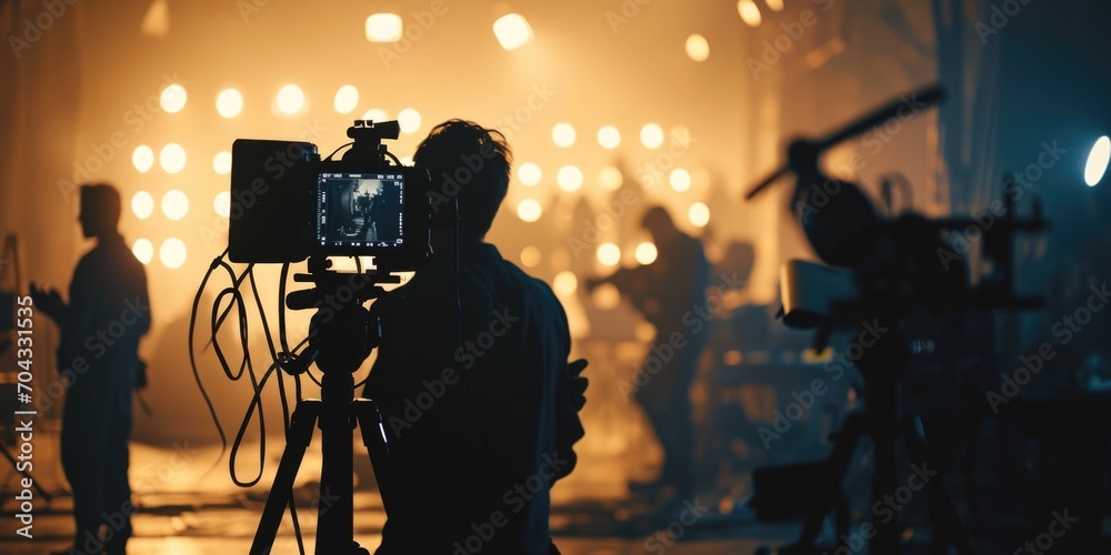 Fototapeta premium A man posing in front of a camera. Perfect for photography or modeling concepts