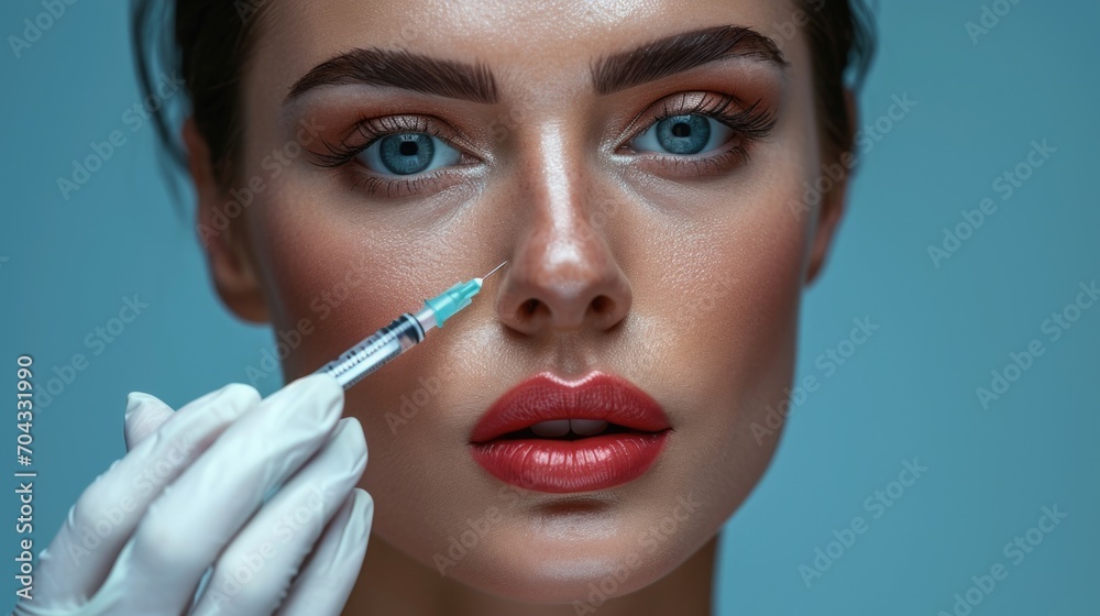 A woman receiving a lip brushing treatment from a doctor. Ideal for beauty and skincare related content A woman receiving a lip brushing treatment from a doctor. Ideal for beauty and skincare related content