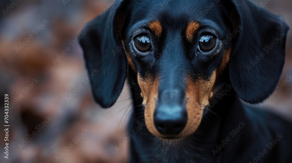 A close-up photograph of a dog looking directly at the camera. This picture can be used for various purposes, such as pet care advertisements or articles about dog behavior