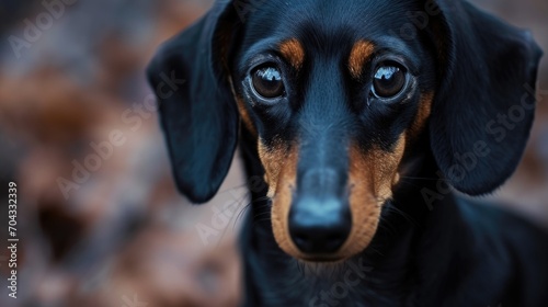 A close-up photograph of a dog looking directly at the camera. This picture can be used for various purposes  such as pet care advertisements or articles about dog behavior