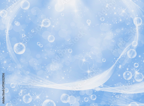 fondo azul con brillos y burbujas de agua