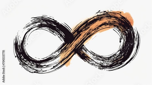 A black and orange drawing of an infinite sign. Perfect for designs related to eternity and endless possibilities