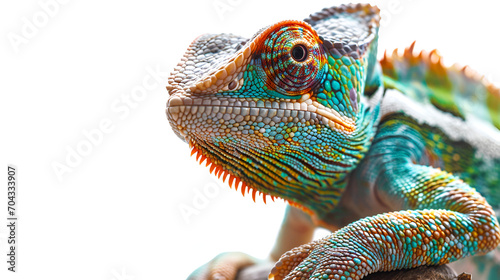 Isolated chameleon banner with space to write,, World Animals Day, Generative Ai