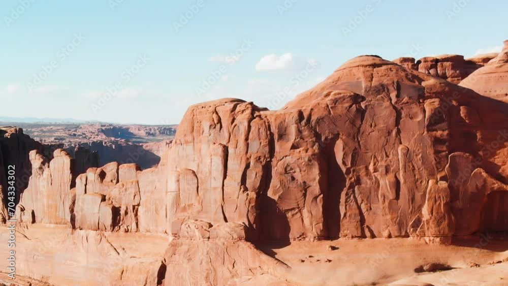 Aerial view of Park Avenue , Arches National Park - Utah Aerial view of Park Avenue , Arches National Park - Utah