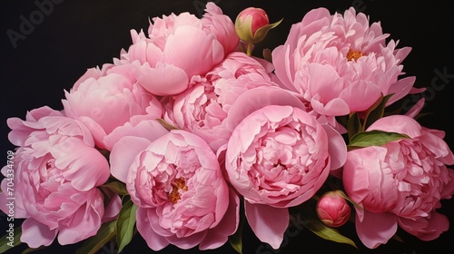 A cluster of pink peonies exuding elegance and grace.