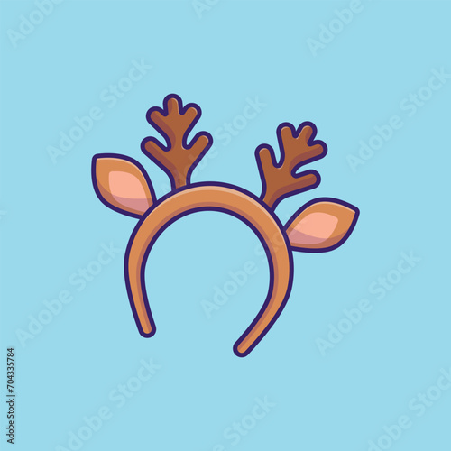 Deer antler headband simple cartoon vector illustration new year stuff concept icon isolated