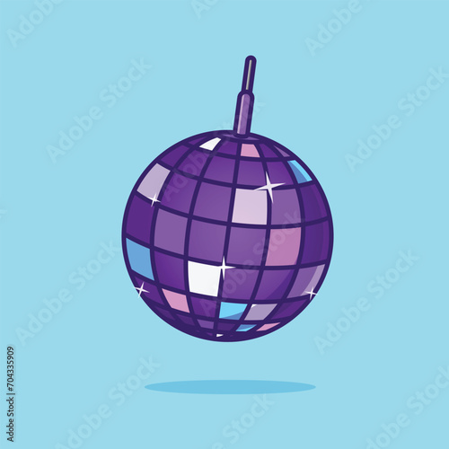 Disco ball simple cartoon vector illustration new year stuff concept icon isolated