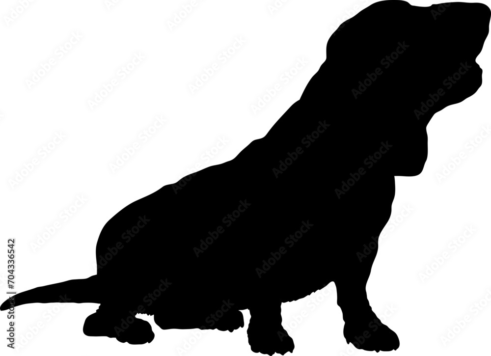 Basset Hound Dog silhouette breeds dog breeds dog monogram logo dog face vector