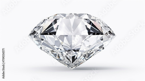 elegant design large clear diamond transparent on white background 3d rendering