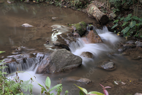 Stream and waterfall at Pang Hai Chiang Mai Thailand Long Exposure photography shot, Motion Blurred