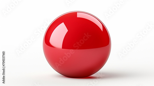 red sphere transparent background 3d rendering on white background