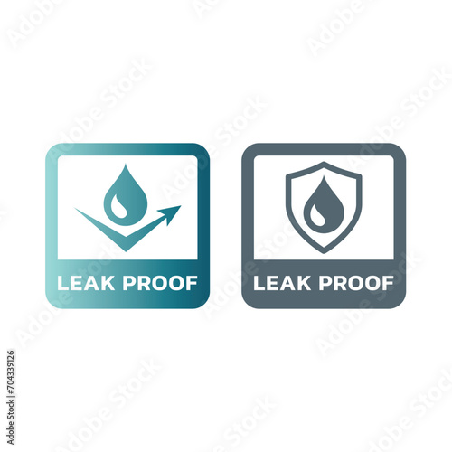 Leak proof material vector labels. Fabric properties label set.