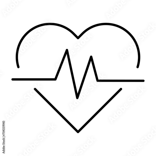 Heartbeat icon. Medicine concept. Heart shape. Vector illustration isolated on white background