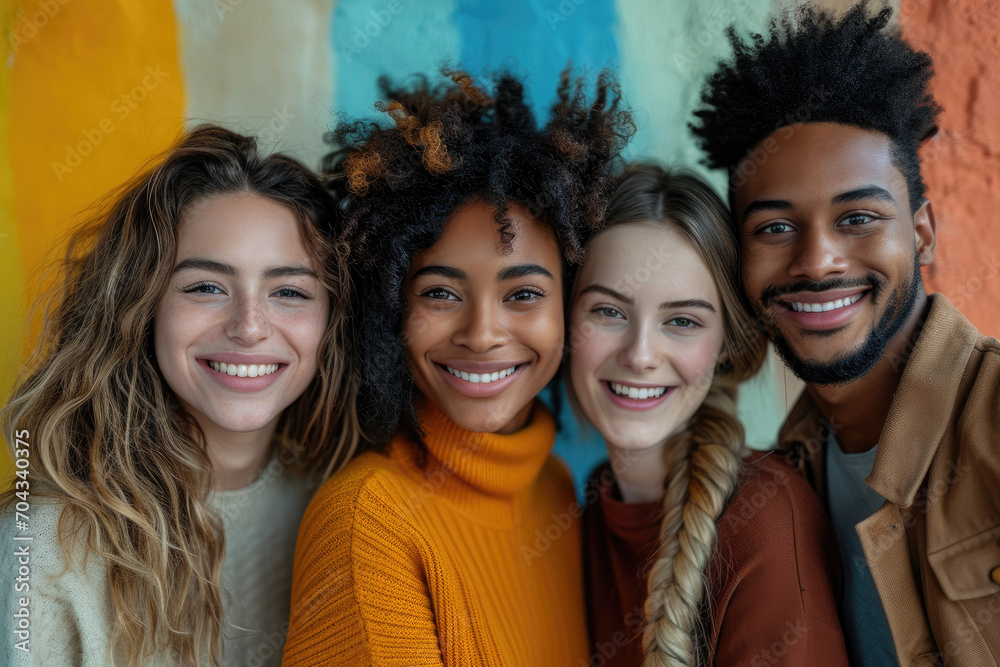 Fototapeta premium Friends of various colors, people from around the world