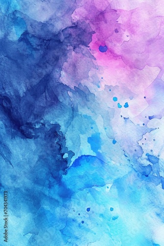 A beautiful watercolor painting featuring shades of blue and pink. Perfect for adding a touch of color to any space