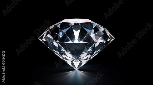 luxury natural diamond transparent background 3d rendering on black background