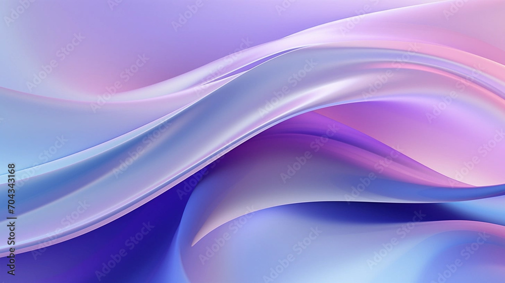 Fototapeta premium stockphoto, Illustration of colorful abstract background with digital lavender and blue shiny wavy surfaces. Shade of violet expressing cheerfulness and calmness.